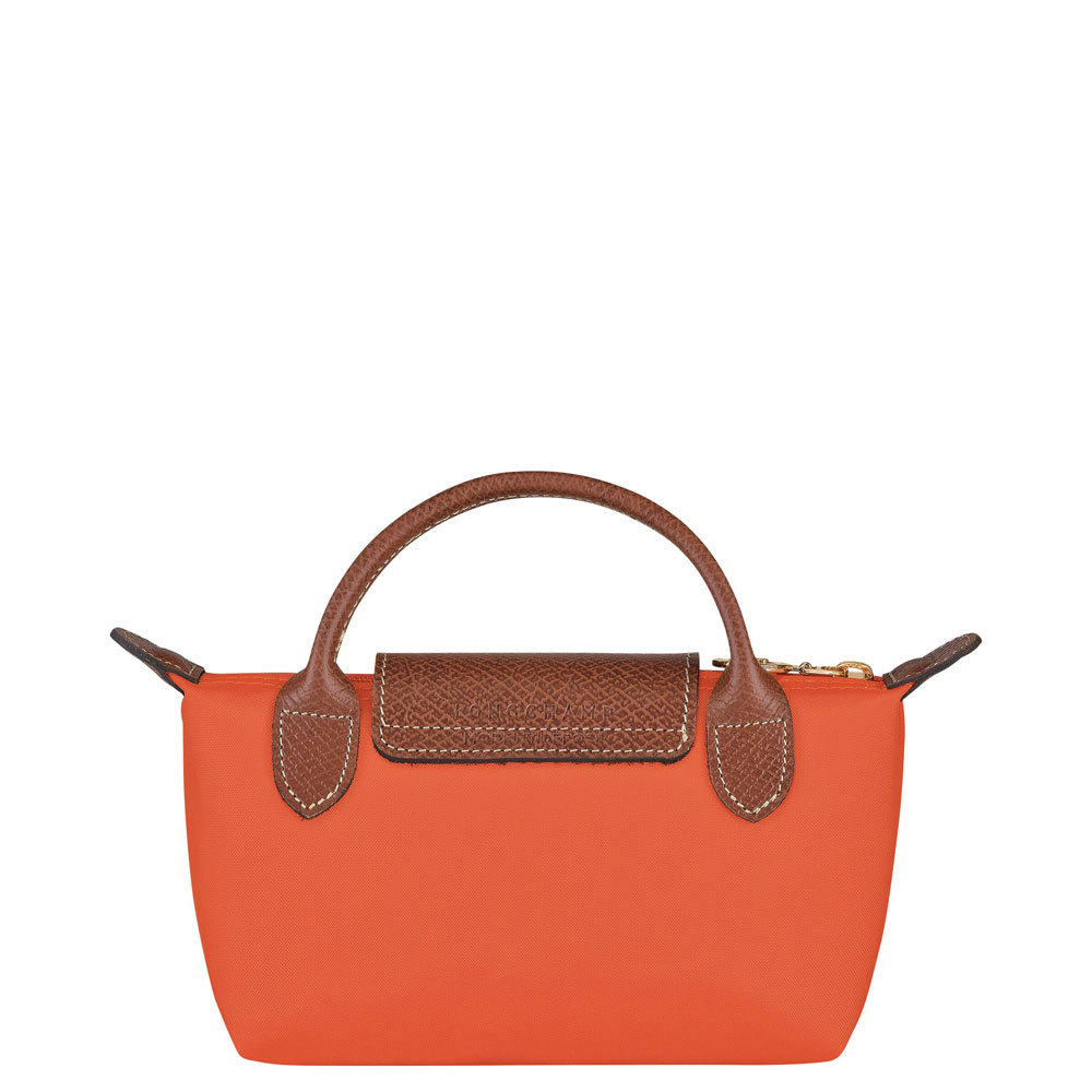 Longchamp Le Pliage Original Orange Pouch with Handle Jarrolds Norwich